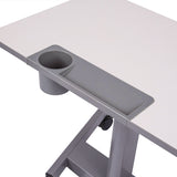 Luxor Pneumatic Adjustable Height Flip Top Student Desk, 27.5 x 19.5 x 26.25 to 42, White/Gray (LXCSTUDENTPTILT) Each