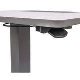 Luxor Pneumatic Adjustable Height Flip Top Student Desk, 27.5 x 19.5 x 26.25 to 42, White/Gray (LXCSTUDENTPTILT) Each