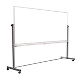 Luxor Mobile Magnetic Whiteboard, 96" x 40", White Surface, Silver Aluminum Frame (LXCMB9640WW) Each