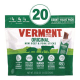 Vermont Smoke and Cure® Original Flavor Mini Snack Sticks, Beef, 0.5 oz Individually Wrapped, 20/Carton (GRR22002353) Case of 20