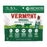 Vermont Smoke and Cure® Original Flavor Mini Snack Sticks, Beef, 0.5 oz Individually Wrapped, 20/Carton (GRR22002353) Case of 20