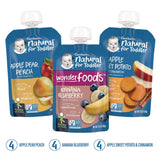 Gerber Natural Baby Food Pouches for Toddler 12+ Months, Assorted Flavors, 3.5 oz Pouch, 12/Carton (GRR22002368) Case of 12