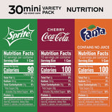 Coca-Cola® Mini Cans Variety Pack, Assorted Flavors, 7.5 oz Can, 30/Carton (GRR22002379) Case of 30