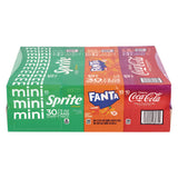 Coca-Cola® Mini Cans Variety Pack, Assorted Flavors, 7.5 oz Can, 30/Carton (GRR22002379) Case of 30