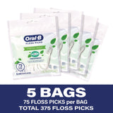 Oral-B® Burst of Scope Floss Picks, Fresh Mint, 75 Picks/Bag, 5 Bags/Carton (GRR22002395) Case of 375