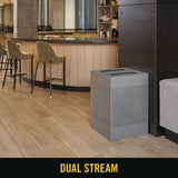 Rubbermaid® Commercial Designer Line Silhouettes Waste Receptacle, 34 gal, Steel, Silver Metallic (RCP2182675) Each
