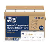 Tork® Xpress Compressed Multifold Hand Towels, 1-Ply, 8.3 x 9.45, White, 200/Pack, 12 Packs/Carton (TRK420590) Case of 12