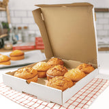 Karat® Corrugated Paper Boxes, 12 x 12 x 1.97, White/Kraft, 50/Carton (KRTFPPBF12W) 1 BD