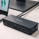 Verbatim® USB-C Pro Docking Station 15-in-1 256GB Vi3000 SSD, Audio/DisplayPort/HDMI/Micro SD/RJ45/SD/USB-A/USB-C, Gray (VER32174) Each