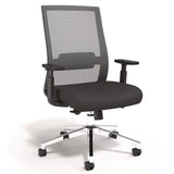 Alera® Ashdale Ergonomic Fabric Swivel Task Chair, Supports Up to 275 lb, 18.15 to 21.89 Seat Height, Black Seat/Back, Black Base (ALEAD41BME17) Each