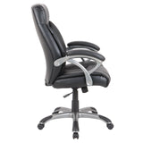 Alera® Fulford Bonded Leather High-Back Manager's Chair, Supports Up to 275 lb, 18.62 to 22.56 Seat Height, Black Seat/Back/Base (ALEFD41B19) Each