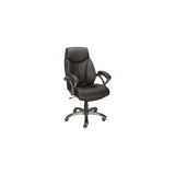 Alera® Fulford Bonded Leather High-Back Manager's Chair, Supports Up to 275 lb, 18.62 to 22.56 Seat Height, Black Seat/Back/Base (ALEFD41B19) Each