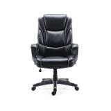 Alera® Kirkdale Bonded Leather Manager Chair, Supports Up to 275 lb, 16.18 to 22.76 Seat Height, Black Seat/Back, Black Base (ALEKD4519) Each