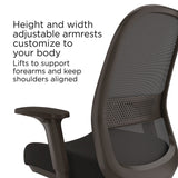 Alera® Kempton Fabric Mesh Task Stool, Supports Up to 275 lb, 26.57 to 33.62 Seat Height, Black Seat, Black Back, Black Base (ALEKP46BME17) Each