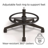 Alera® Kempton Fabric Mesh Task Stool, Supports Up to 275 lb, 26.57 to 33.62 Seat Height, Black Seat, Black Back, Black Base (ALEKP46BME17) Each