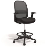 Alera® Kempton Fabric Mesh Task Stool, Supports Up to 275 lb, 26.57 to 33.62 Seat Height, Black Seat, Black Back, Black Base (ALEKP46BME17) Each