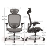 Alera® Minerva Ergonomic Mesh Swivel Task Chair, Supports Up to 275 lb, 17.24 to 20.98 Seat Height, Gray Seat, Gray Back, Black Base (ALEMV41BME48) Each