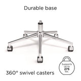 Alera® Siskin Fabric Managers Chair, Supports Up to 275 lb, 16.93 to 20.67 Seat Height, Gray Seat, Gray Back, Chrome Base (ALESK4244) Each
