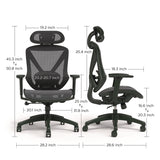 Alera® Taunton Ergonomic Mesh Swivel Task Chair, Supports Up to 275 lb, 17.44 to 20.98 Seat Height, Black Seat/Back, Black Base (ALETN41BME18) Each