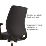 Alera® Wessex Ergonomic Fabric Task Chair, Supports Up to 275 lb, 17.13 to 20.83 Seat Height, Black Seat/Back, Black Base (ALEWX4217) Each