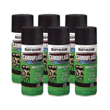 Rust-Oleum® Camouflage Spray Paint, Flat Black, 12 oz Aerosol Can, 6/Carton (RST279179CT) Case of 6
