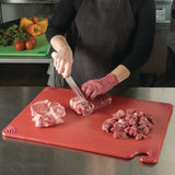 San Jamar® Saf-T-Grip Cutting Board, Plastic, 24 x 18, x 0.5, Red (SJMCBG182412RD) Each