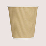 Karat® Ripple Hot Cups, 10 oz, Kraft/White, 500/Carton (KRTCKRC510) Case of 500