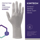 Kimtech™ STERLING Nitrile Exam Gloves, Powder-Free, X-Small, 3.5 mil Thick, 12" Long, Sterling Gray, 100/Box (KCC53137) Box of 100