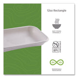 Eco-Products® WorldView Vanguard Rectangular Container, 12 oz, 7 x 4.75 x 1, Sugarcane Fiber, White, 400/Carton (ECOEPSCRC12NFA) Case of 400