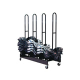 Champion Sports Mobile Four-Stack Shoulder Pad Rack, Metal, 176 lb Capacity, 24" x 59" x 68", Black (CSIFBSPR4) Each