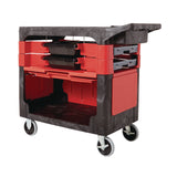 Rubbermaid Locking Trades Cart, 330-lb Capacity, Two-Shelf, 19.25w x 38d x 33.38h, Black (RCP6180-88BLA) Each