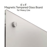 TRU RED™ Magnetic Tempered Glass Dry Erase Board, 72" x 48", White Surface (TUDTR61197) Each