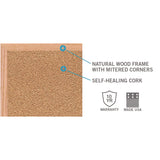 Ghent Natural Cork Bulletin Board with Wood Frame, 87.94" x 48.5", Tan Surface, Natural Oak Frame (GHEWK47) Each