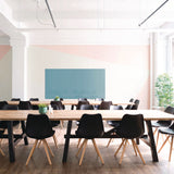 Ghent Aria Low-Profile Frameless Magnetic Glassboard, 48" x 36", Denim Blue Surface (GHEARIASM34DM) Each