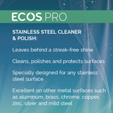 ECOS® PRO Stainless Steel Cleaner and Polish, Free and Clear Scent, 32 oz Spray Bottle, 6/Carton (EOPPL93306CT) Case of 6