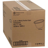 Pactiv Evergreen Plastic Portion Cup, 3.25 oz, Translucent, 3,000/Carton (PCTYS300A) Case of 3000