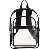 Eastsport® Clear with Color Trim Backpack, 11.5" x 5" x 16.5", Clear/Black (EST190991EDBLK) Each