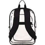 Eastsport® Clear with Color Trim Backpack, 11.5" x 5" x 16.5", Clear/Black (EST190991EDBLK) Each