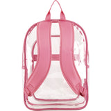 Eastsport® Clear with Color Trim Backpack, 11.5" x 5" x 16.5", Clear/Pink (EST190991EDPLM) Each