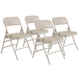NPS® 1300 Series Premium Vinyl Upholstered Triple Brace Double Hinge Folding Chair, Supports 500 lb, Gray Seat/Back/Base, 4/Pack (NPS1302) Each
