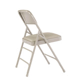 NPS® 1300 Series Premium Vinyl Upholstered Triple Brace Double Hinge Folding Chair, Supports 500 lb, Gray Seat/Back/Base, 4/Pack (NPS1302) Each