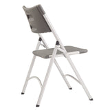 NPS® 600 Series Heavy Duty Plastic Folding Chair, Supports Up to 500 lb, 18" Seat Height, Gray Seat/Back, Silver Base, 4/Pack (NPS620) Each