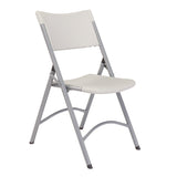 NPS® 600 Series Heavy Duty Plastic Folding Chair, Supports Up to 500 lb, 18" Seat Height, Gray Seat/Back/Base, 4/Pack (NPS602) Each