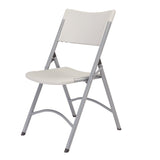 NPS® 600 Series Heavy Duty Plastic Folding Chair, Supports Up to 500 lb, 18" Seat Height, Gray Seat/Back/Base, 4/Pack (NPS602) Each