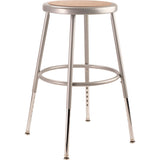 NPS® 6200 Series Height Adjustable Heavy Duty Steel Stool, Backless, Supports 500lb, 19" to 27" Seat Height, Brown Seat, Gray Base (NPS6218H) Each
