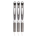 Pentel® EnerGel RTX Deluxe Gel Pen, Retractable, Medium 0.7 mm, Black Ink, Black Barrel, 3/Pack (PENBL77ABP3ABC) Pack of 3