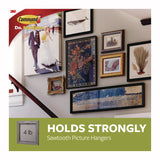 Command™ Sawtooth Picture Hanger, One Hanger, Two Strips, White, Supports 4 lbs (MMM70005151330) Each