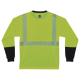 ergodyne® GloWear 8281BK Class 2 Long Sleeve Shirt with Black Bottom, Large Long, Lime (EGO22654) Each