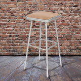 NPS® 6300 Series Height Adjust Heavy Duty Square Seat Steel Stool, Backless, 500lb, 23.75" to 31.75" Height, Brown Seat, Gray Base (NPS6324H) Each