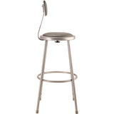 NPS® 6400 Series Heavy Duty Vinyl Padded Stool With Backrest, Supports 500 lb, 30" Seat Height, Gray Seat, Gray Back, Gray Base (NPS6430B) Each